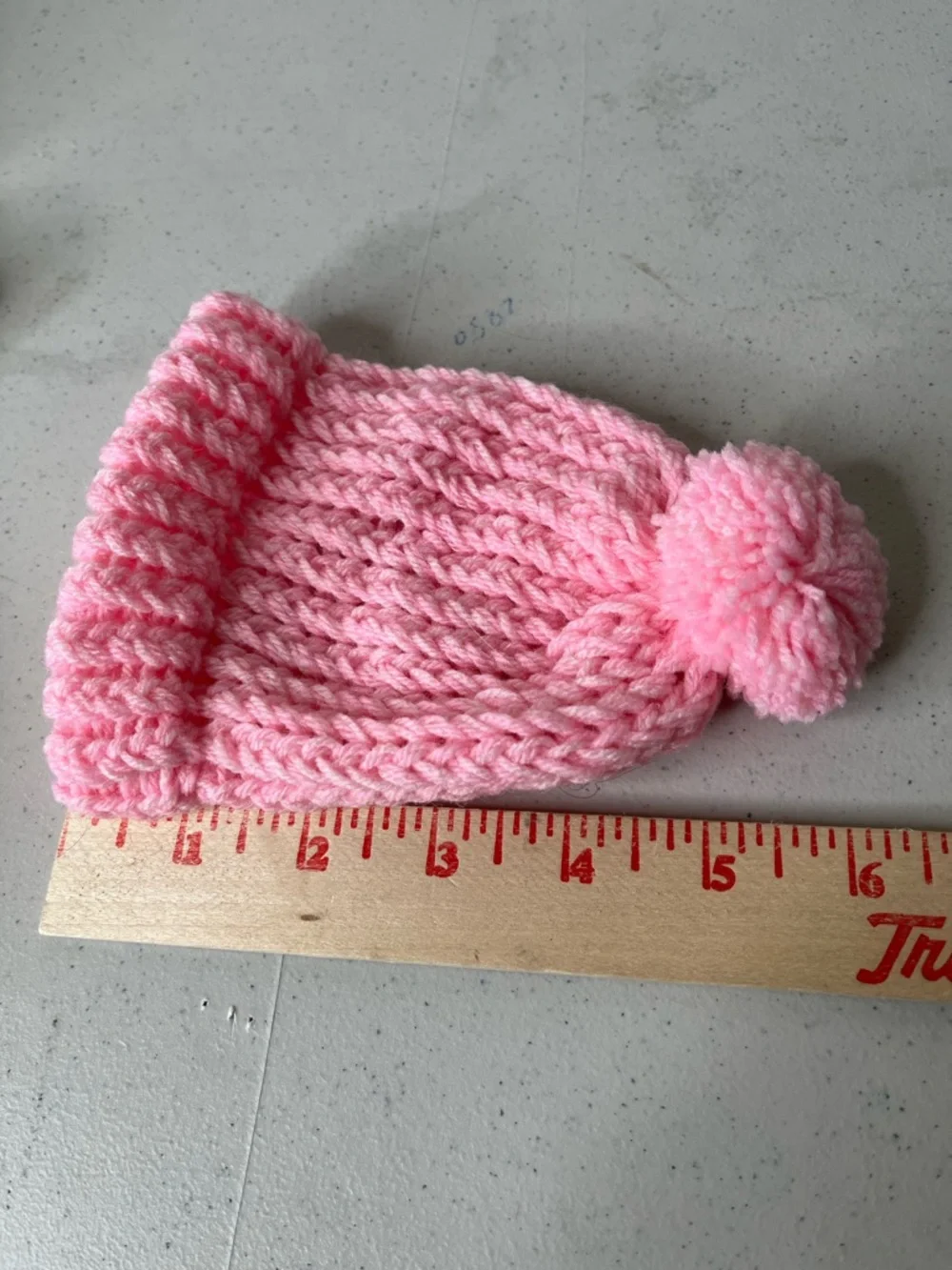 Newborn pink beanie